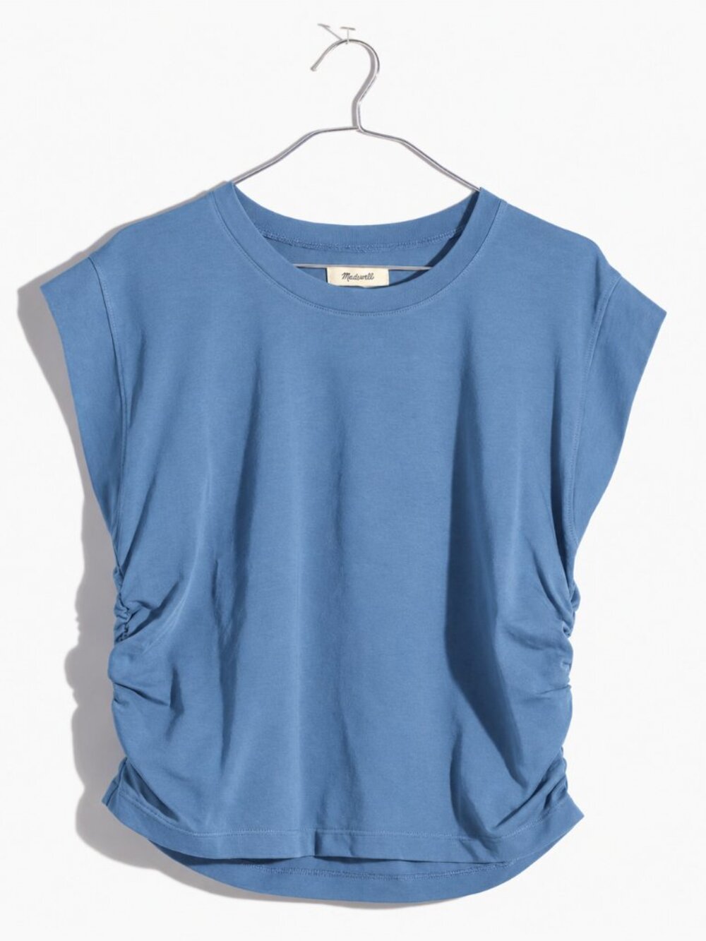 Madewell Side-Cinch Muscle Tee • size medium • NJ787 • Blue